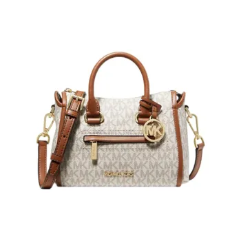 MICHAEL KORS Carine Canvas With Leather Handbag Shoulder Bag Crossbody Bag Mini Women's Vanilla
