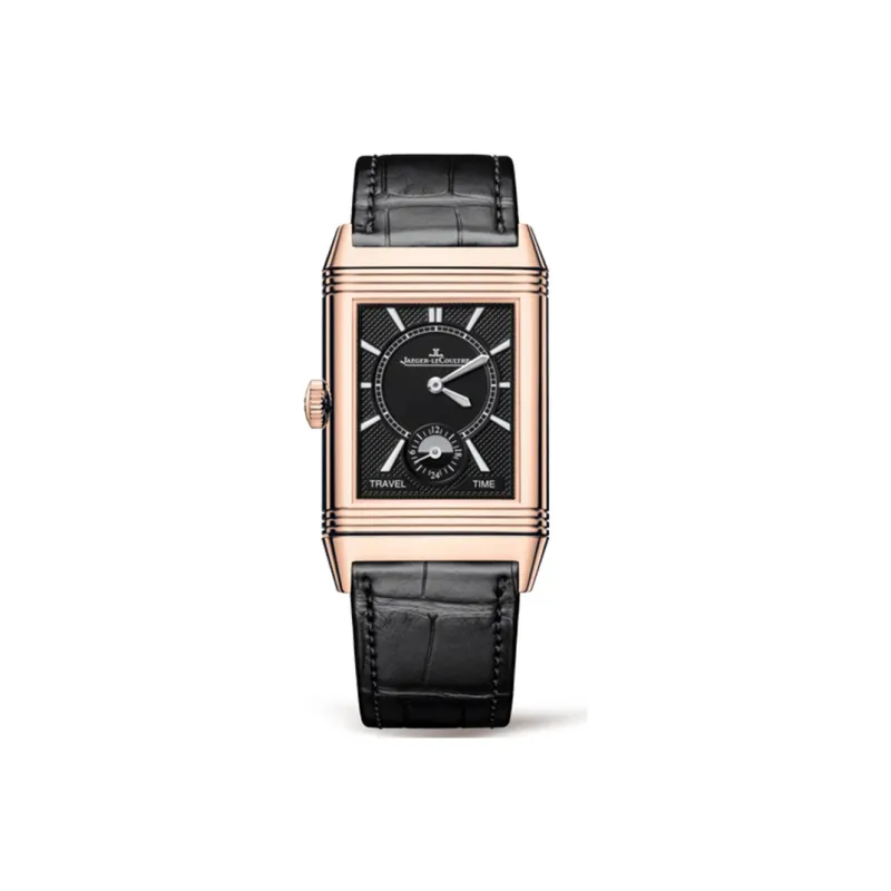 JAEGER-LECOULTRE REVERSO Manual Mechanical Movement Men's Watch 47*28.3mm White Dial 18K Rose Gold Watch Case-1