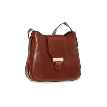 THE BRIDGE Leather Handbag Shoulder Bag Women's Brown