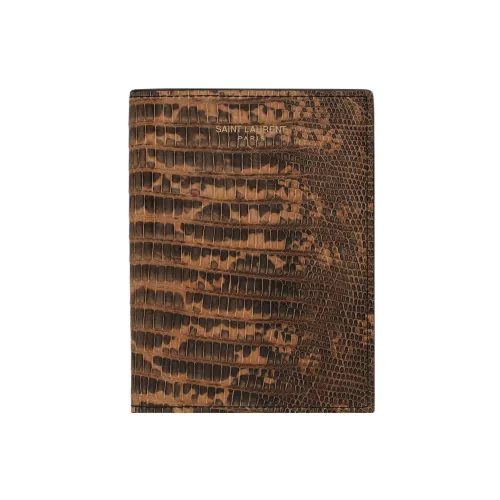 SAINT LAURENT PARIS Cow Leather Wallet Men's Brown