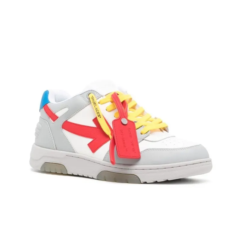 OFF-WHITE Out Of Office Low-Top Stylish Skateboarding Shoes Men's Red Gray-2