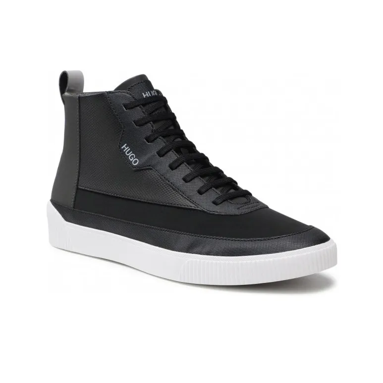 HUGO BOSS High-Top Stylish Skateboarding Shoes Men's Black-1
