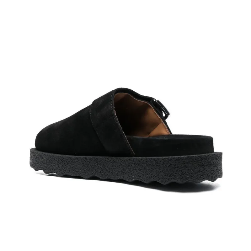 OFF WHITE Spongesole Clogs Black Suede-3
