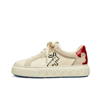TORY BURCH Low-Top Stylish Skateboarding Shoes Women's White Year Of The Rabbit Limited
