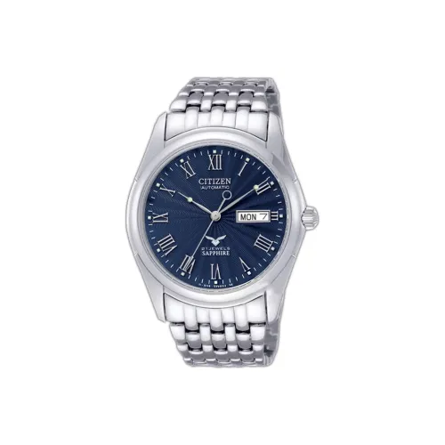 CITIZEN Automatic Mechanical Movement Stainless Steel Strap Watch Men's Watches Blue Dial