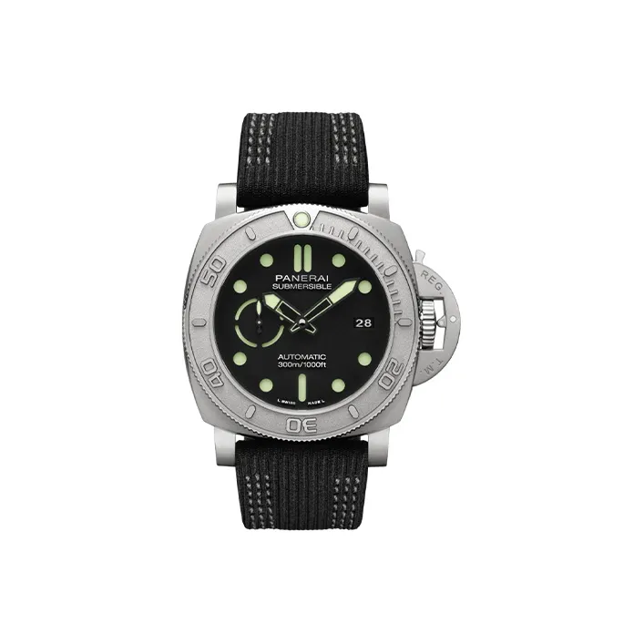 PANERAI SUBMERSIBLE Collection Automatic Mechanical Movement Men's Watch 47mm Black Dial Resin Strap PAM00984-0