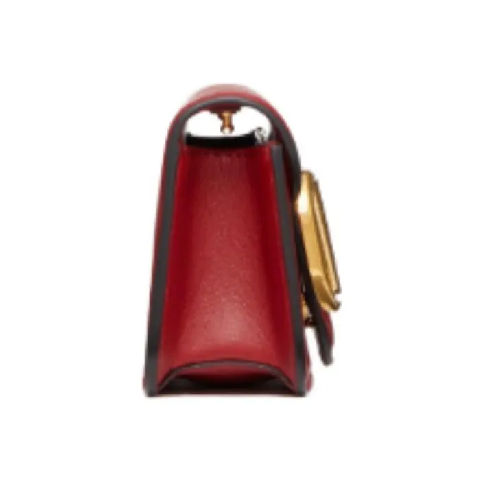 Valentino Locò Calfskin Shoulder Bag Crossbody Bag Handbag Mini Women's Red-2