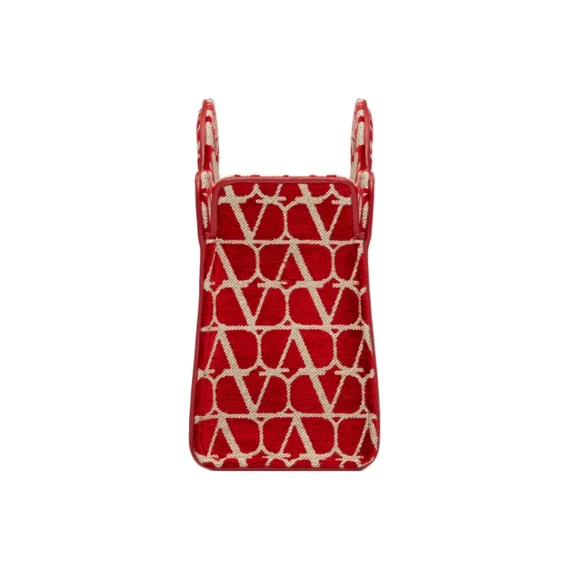 Valentino Fabric Tote Bag Shopping Bag Handbag Small Size Women's Red-1