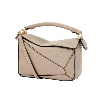 LOEWE Puzzle Cow Leather Geometric Puzzle Bag, Shoulder Bag, Crossbody Bag, Handbag Mini Women's Sand