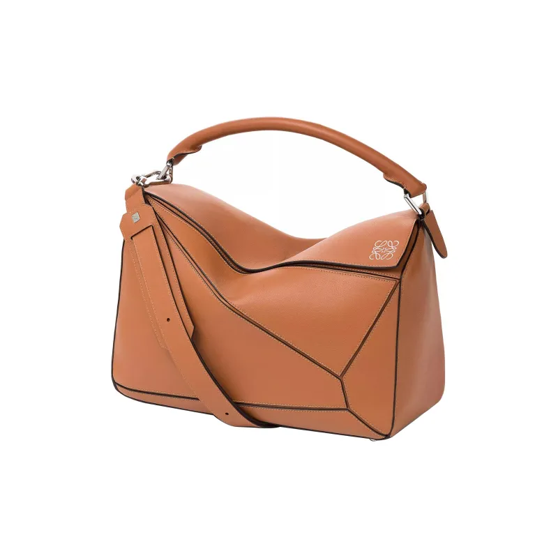 LOEWE Puzzle Calfskin Geometric Bag/Puzzle Bag/Portable Crossbody Bag/Shoulder Bag Tubas Men's Brown/Caramel-0