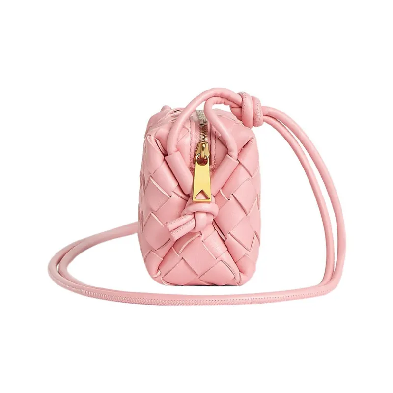 Bottega Veneta LOOP Lambskin Camera Bag, Shoulder Bag, Crossbody Bag Extra Mini Women's Pink-1