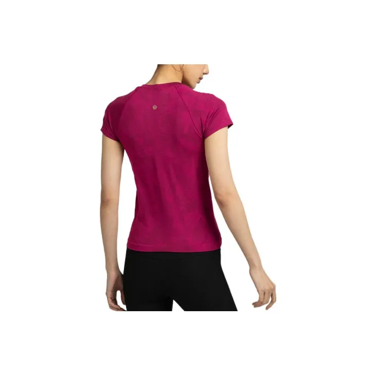 Lululemon Swiftly Tech T-Shirts Women's Camouflage Raspberry Red-1