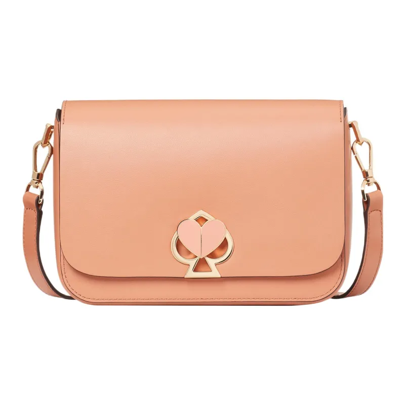 Kate Spade Nicola Cow Leather Shoulder Bag Crossbody Bag Medium Size Women's Tea Pink-0