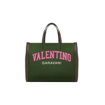 Valentino Canvas Tote Bag Shopping Bag Tote Bag Canvas Bag Handbag Medium Size Men's Green