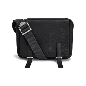 LOEWE Military Messenger Bag In Soft Grained Calfskin Xs Black