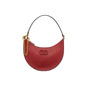 Valentino Grained Calfskin HOBO Bag Shoulder Handbag Mini Women's Red
