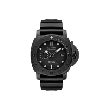 PANERAI Automatic Mechanical Movement Men's Watch 47mm Black Dial Carbotech™ Watch Case Rubber Strap PAM02979