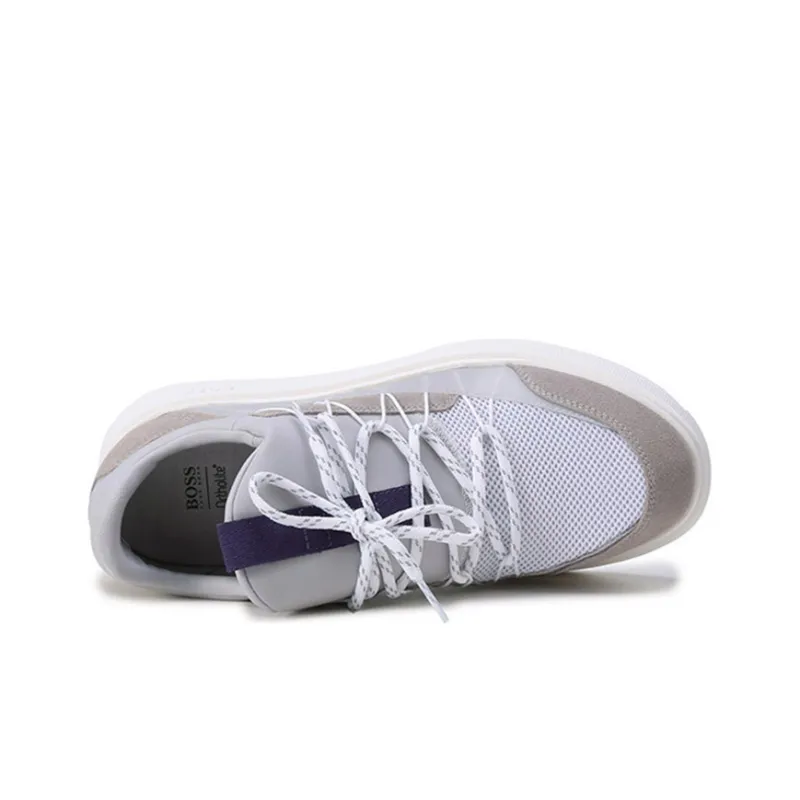 HUGO BOSS Stylish Skateboarding Shoes Men's White Light Gray-4
