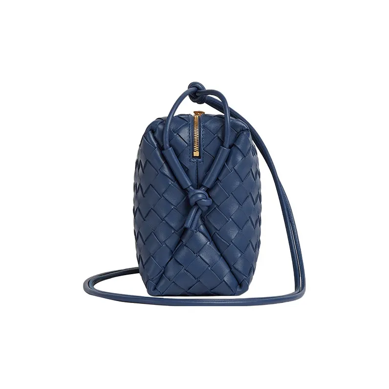 Bottega Veneta LOOP Leather Camera Bag Storage Bag Handheld Shoulder Bag, Crossbody Bag Trumpets Women's Ocean Blue-1