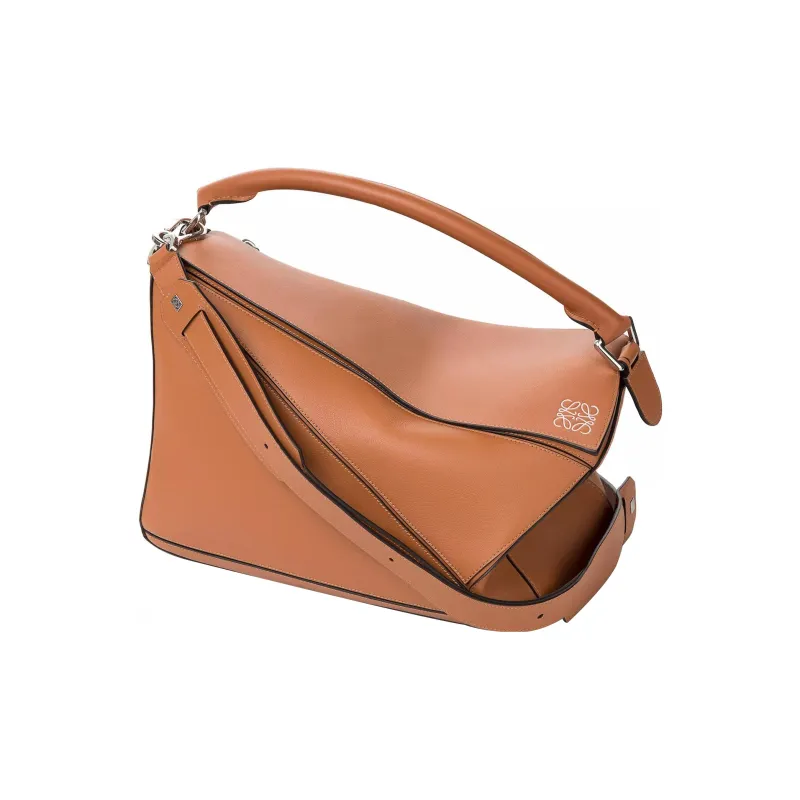 LOEWE Puzzle Calfskin Geometric Bag/Puzzle Bag/Portable Crossbody Bag/Shoulder Bag Tubas Men's Brown/Caramel-1