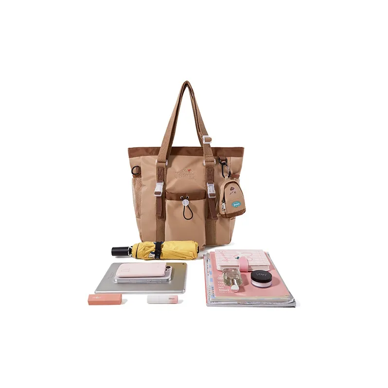 Sound For Life Fabric Tote Bag Shopping Bag Handbag Shoulder Bag Women's Ecru-3