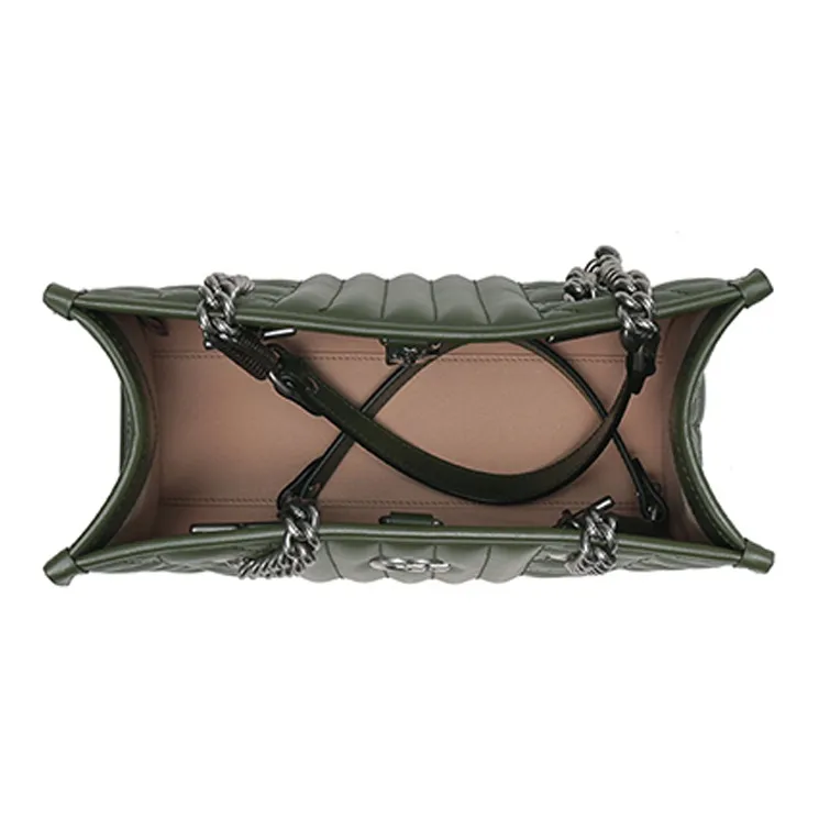 GUCCI MarmontGG Marmont Leather Tote Bag, Shopping Bag, Handbag, Shoulder Bag Small Size Women's Forest Green-5
