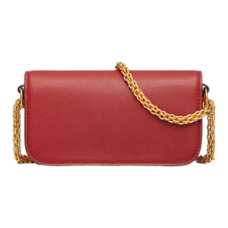 Valentino Locò Calfskin Shoulder Bag Crossbody Bag Handbag Mini Women's Red-3