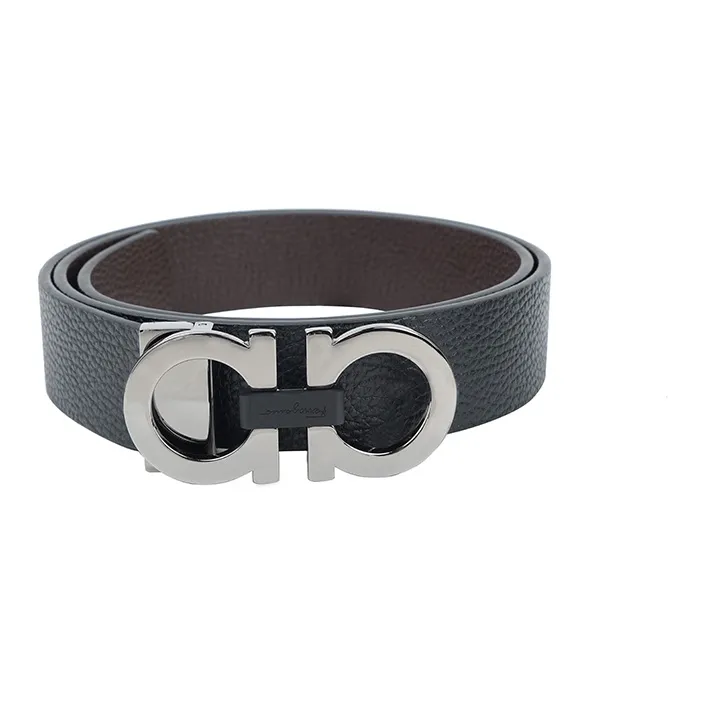 Ferragamo Reversible And Adjustable Gancini Belt Textured-4