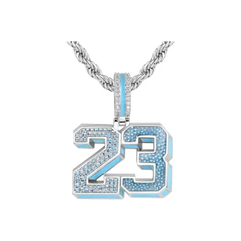 APORRO Copper Plated 18K White Gold, Fully Set With Zircon Pendant Necklace, Gift Worthy Unisex Silver