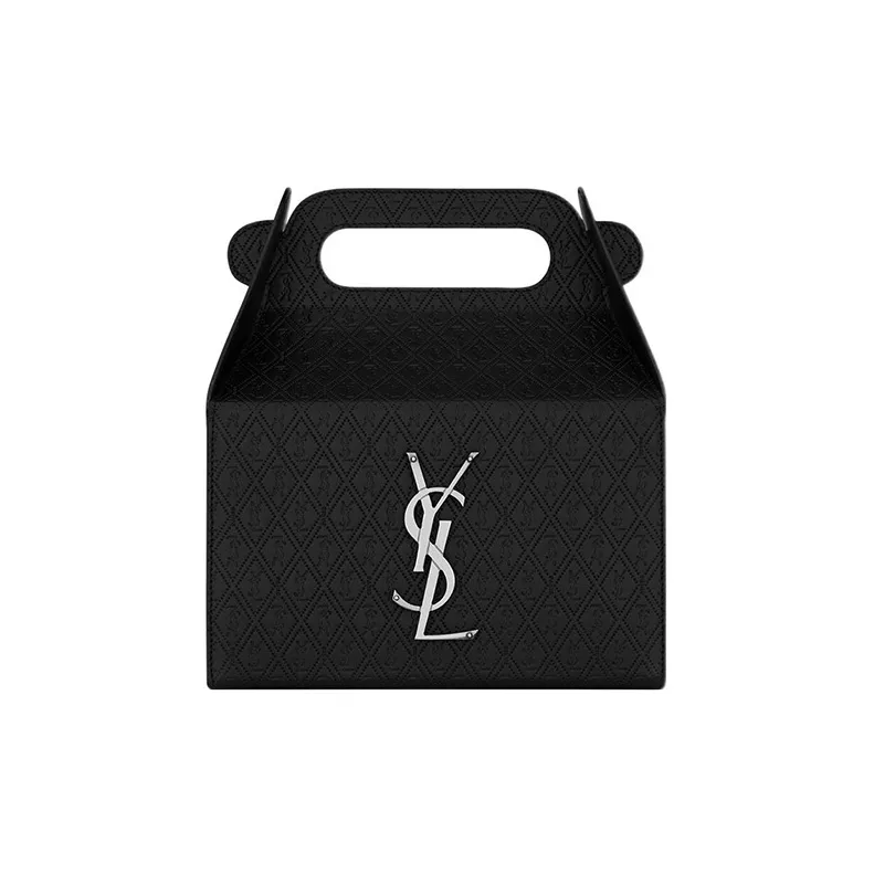 SAINT LAURENT Leather Handbag Regular Men's Black-4