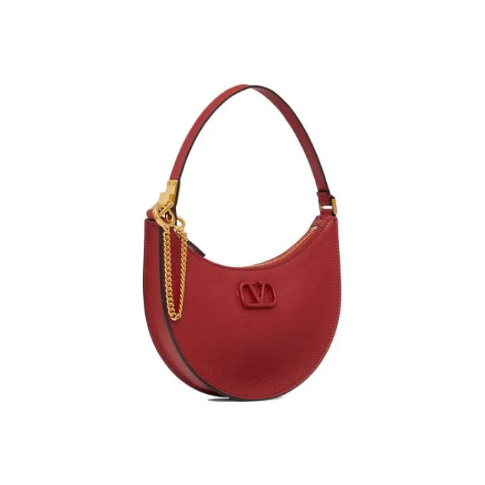 Valentino Grained Calfskin HOBO Bag Shoulder Handbag Mini Women's Red-1
