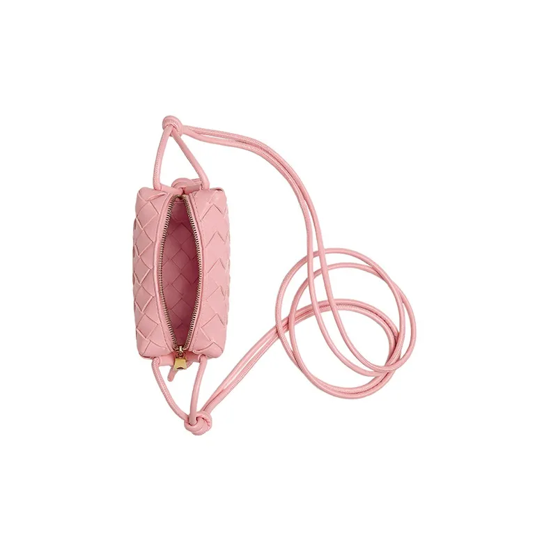 Bottega Veneta LOOP Lambskin Camera Bag, Shoulder Bag, Crossbody Bag Extra Mini Women's Pink-2