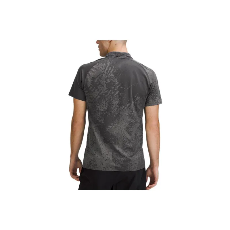 Lululemon Metal Vent Tech Polo Shirts Men Black/Gull Gray-1