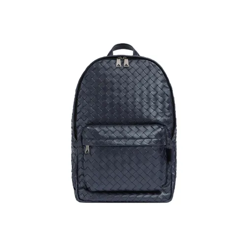 Bottega Veneta Cow Leather Backpack Medium Size Men's Blue