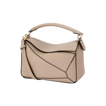 LOEWE Puzzle Cow Leather Geometric Bag Puzzle Bag Portable Crossbody Bag Shoulder Bag Women's Sand