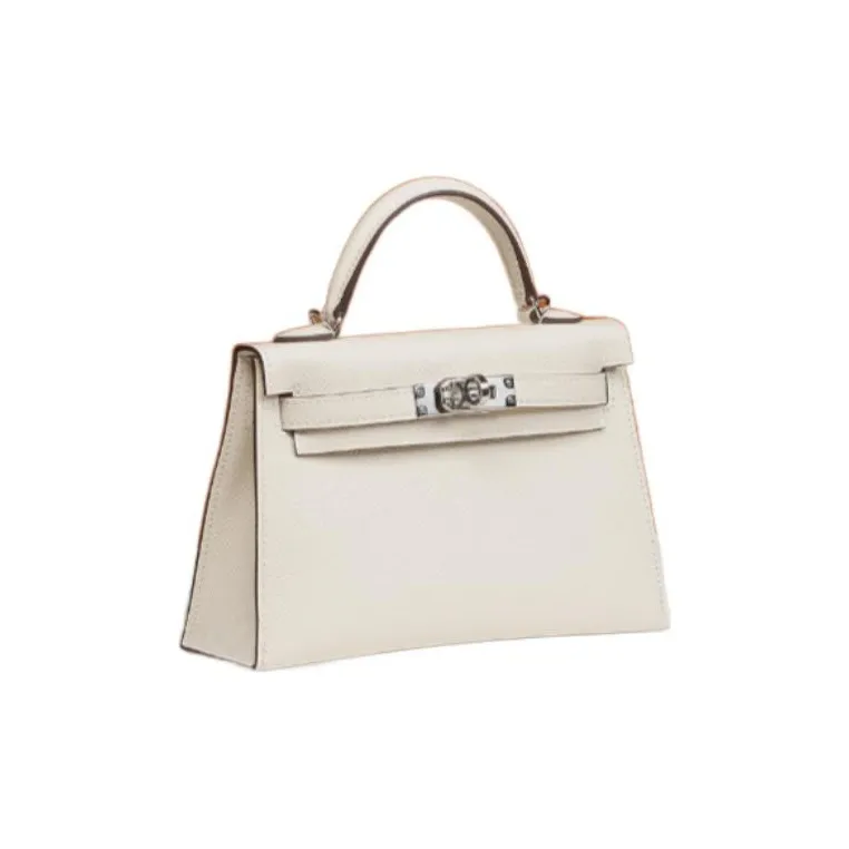 HERMES Mini Kelly Generation 1 Epsom Leather Shoulder Bag Crossbody Bag Handbag Regular Women's Cream White/Yellow-1