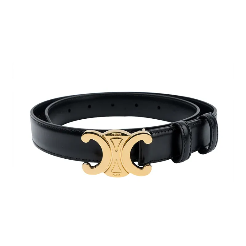 CELINE Medium Triomphe Belt In Taurillon Leather-4