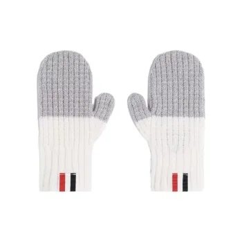 THOM BROWNE Knit Glove Kids' Gray/White