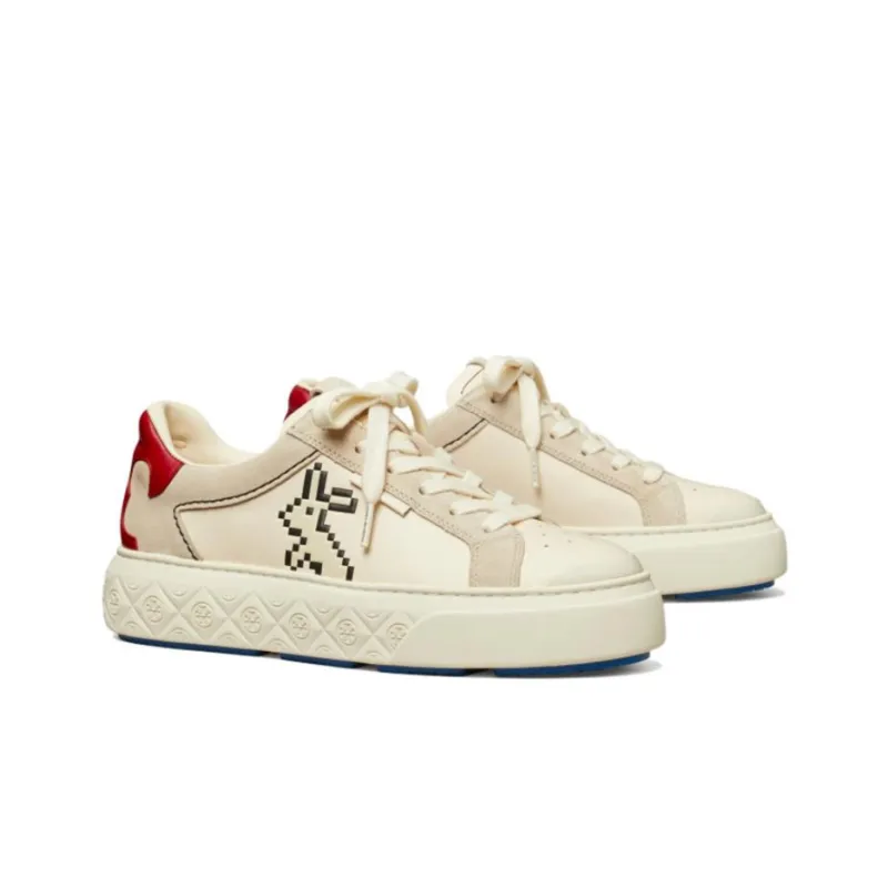 TORY BURCH Low-Top Stylish Skateboarding Shoes Women's White Year Of The Rabbit Limited-1