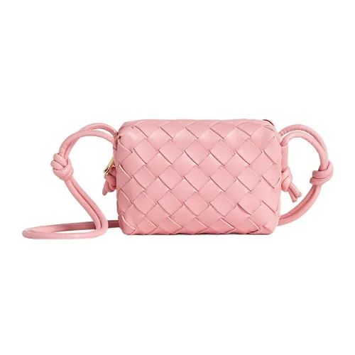 Bottega Veneta LOOP Lambskin Camera Bag, Shoulder Bag, Crossbody Bag Extra Mini Women
s Pink