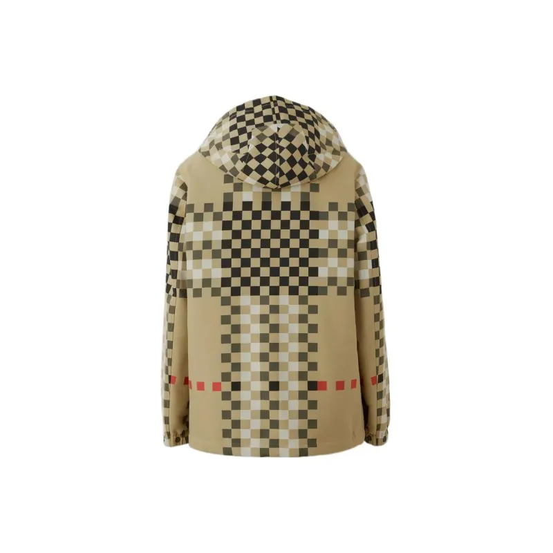 Burberry Pixel Check Hooded Drawstring Jacket-1