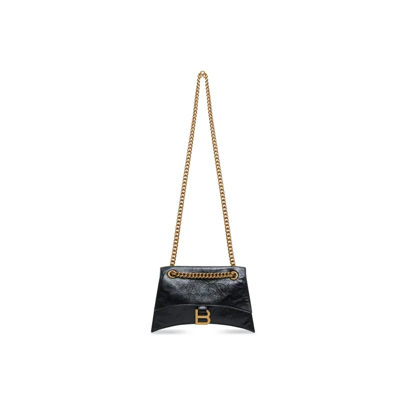 Balenciaga Crush Chain Shoulder Bag Small Black/Aged Gold-4