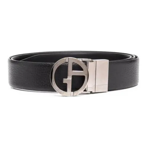 GIORGIO ARMANI Leather Belts Men Black