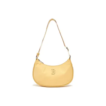 MLB Artificial Leather With Nylon Hobo Underarm Bag, Shoulder Bag Women's Lemon Bright Yellow