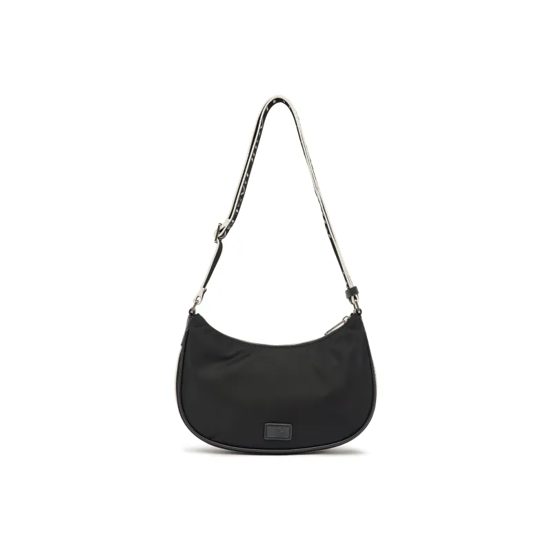 MLB Boston Red Sox Artificial Leather With Nylon Hobo Bag, Shoulder Bag, Handbag Women's Black-1