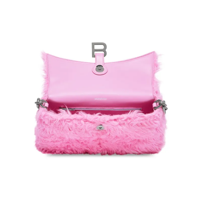 Balenciaga Downtown Faux Fur Crossbody Bag, Shoulder Bag Mini Women's Pink-4
