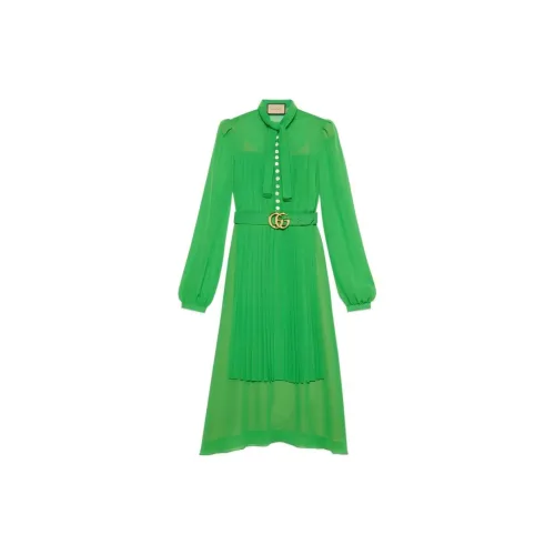 GUCCI Chinese New Year Long-Sleeved Dresses Women's Green