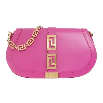 VERSACE Greca Goddess Cow Leather Portable Crossbody Bag, Shoulder Bag Women's Fuchsia
