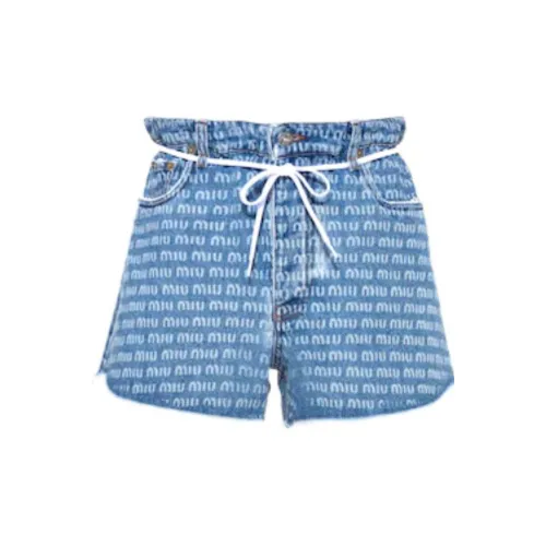 MIU MIU Denim Shorts Women's Blue