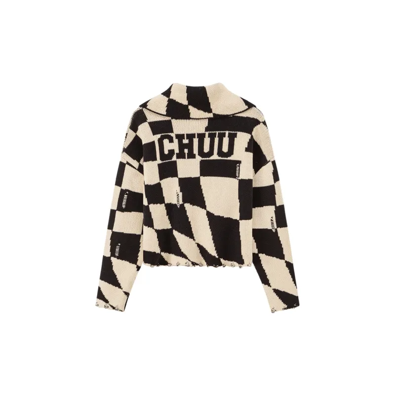 CHUU Knitwear Women's Black Plaid-1